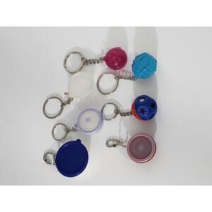 Set of 7 Vintage Plastic Tupperware Keychain Toys